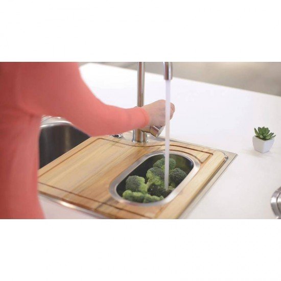 CUBA SOBREPOR INOX 69X49 MORGANA + TORNEIRA MISTURADORA INOX ANGOLARE + ACESSORIOS