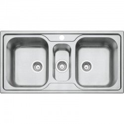 CUBA DE SOBREPOR EM ACO INOX ACETINADO 2C + AUXILIAR 100X50CM MAREA 2.5C 34