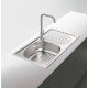 CUBA DE SOBREPOR TRAMONTINA EM ACO INOX COM PRE POLIDO 78X43CM COM ESCORREDOR E VALVULA