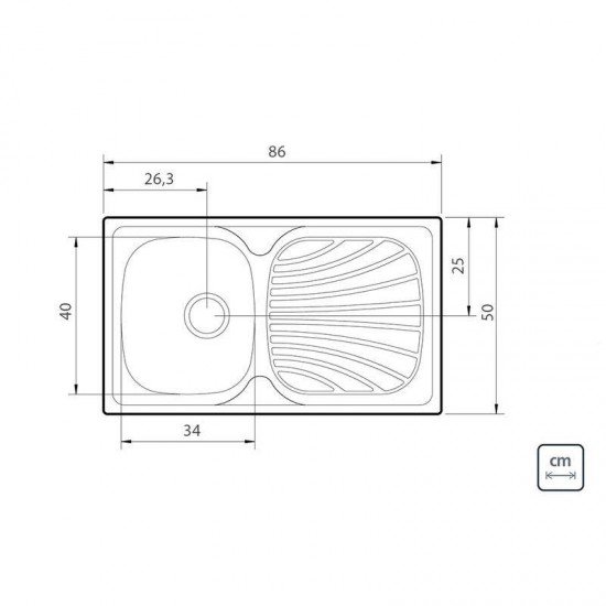 CUBA SOBREP INOX 86X50 1C SF TRAMONTINA
