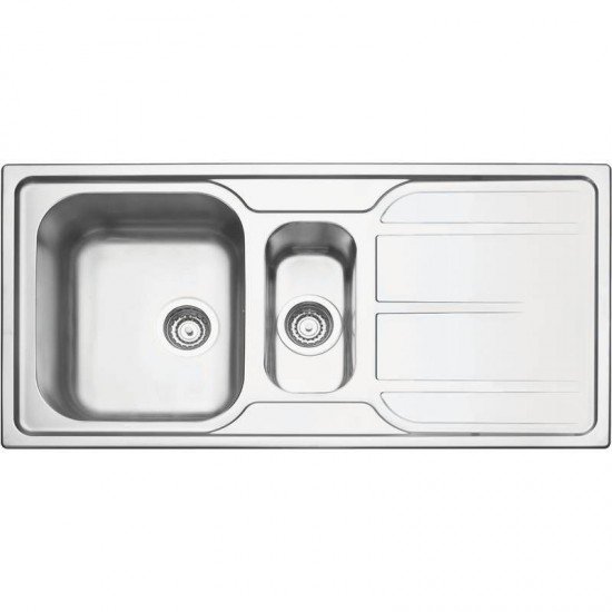 CUBA SOBREPOR TRAMONTINA 1 CUBA E AUXILIAR EM ACO INOX ACETINADO 100X50CM ESCORREDOR E VALVULA MAREA