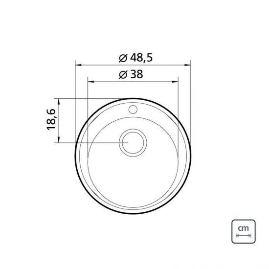 CUBA SOBREPOR INOX RED.48AC 2FUROS C/ACESSORIOS