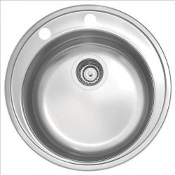 CUBA SOBREPOR INOX RED.48AC 2FUROS C/ACESSORIOS