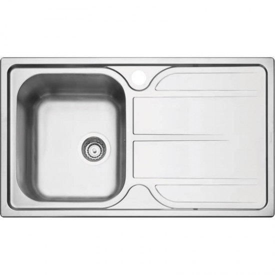 CUBA SOBREPOR TRAMONTINA EM ACO INOX 86X50CM COM ESCORREDOR E VALVULA  MAREA 34