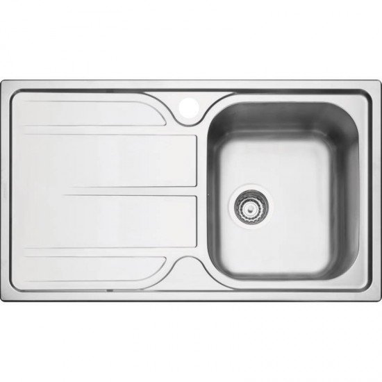 CUBA SOBREPOR TRAMONTINA EM ACO INOX 86X50CM COM ESCORREDOR E VALVULA  MAREA 34