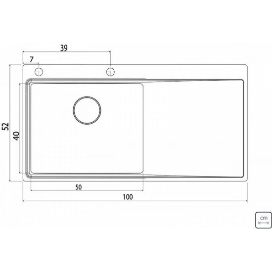 CUBA DE SOBREPOR DESIGN COLLECTION SMOOTH 1C 50 PLUS  AÇO INOX ACAB SCOTCH BRITE 100X52CM TRAMONTINA