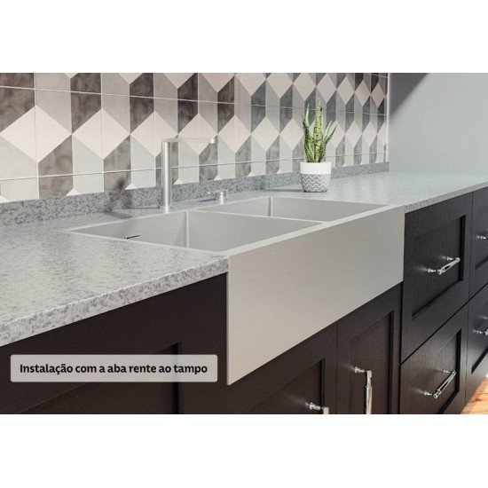 CUBA DESIGN COLLECTION QUADRUM FARM 1C 70 COM ACABAMENTO SCOTCH BRITE TRAMONTINA