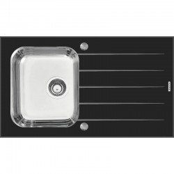 CUBA SOBREPOR TRAMONTINA ACO INOX COM TAMPO DE VIDRO PRETO 86X50 1C C/F