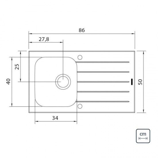 CUBA SOBREPOR TRAMONTINA ACO INOX COM TAMPO DE VIDRO BRANCO 86X50 1C