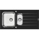 CUBA SOBREPOR TRAMONTINA ACO INOX COM TAMPO DE VIDRO PRETO  100X50 1C1/2 C/F