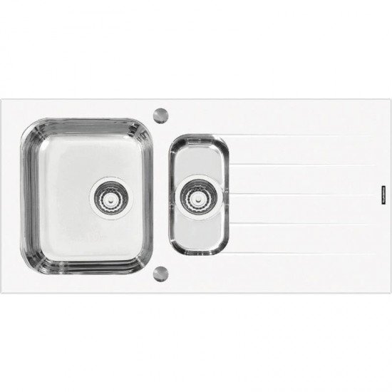 CUBA SOBREPOR TRAMONTINA ACO INOX COM TAMPO DE VIDRO BRANCO 100X50 1C1/2