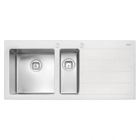 CUBA SOBREPOR ACO INOX COM TAMPO DE VIDRO 116X52 1.5C TRAMONTINA