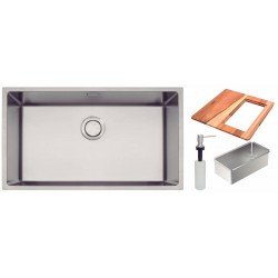 CUBA DE SOBREPOR TRAMONTINA DESIGN COLLECTION QUADRUM EM AÇO INOX COM ACABAMENTO SCOTCH BRITE 70X40