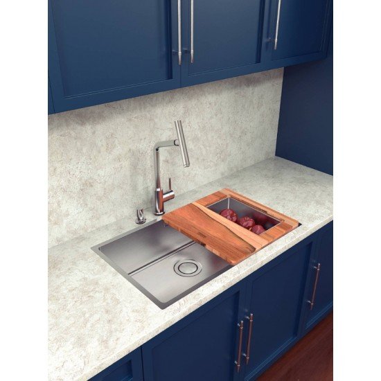 CUBA DE SOBREPOR TRAMONTINA DESIGN COLLECTION QUADRUM EM AÇO INOX COM ACABAMENTO SCOTCH BRITE 70X40