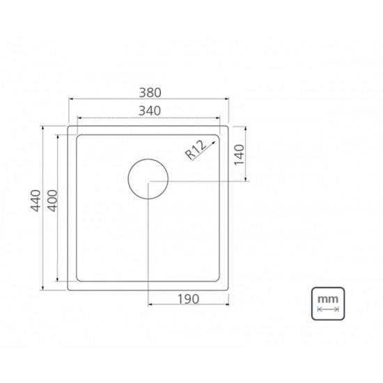 CUBA DESIGN COLLECTION QUADRUM EM AÇO INOX COM ACABAMENTO SCOTCH BRITE 34X40 CM TRAMONTINA