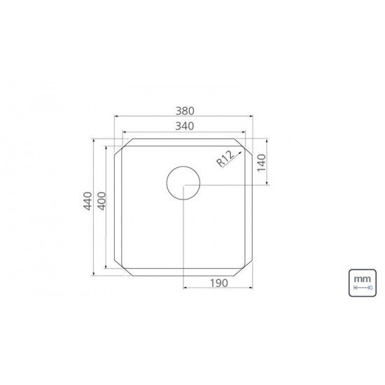 CUBA QUADRUM UNDERMOUNT EM AÇO INOX COM ACABAMENTO SCOTCH BRITE 34 U 34X40 CM TRAMONTINA