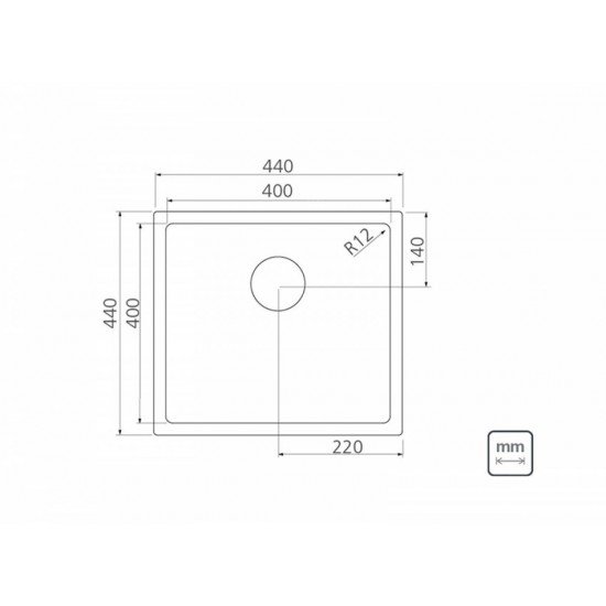 CUBA DESIGN COLLECTION QUADRUM EM AÇO INOX COM ACABAMENTO SCOTCH BRITE 40X40 CM TRAMONTINA