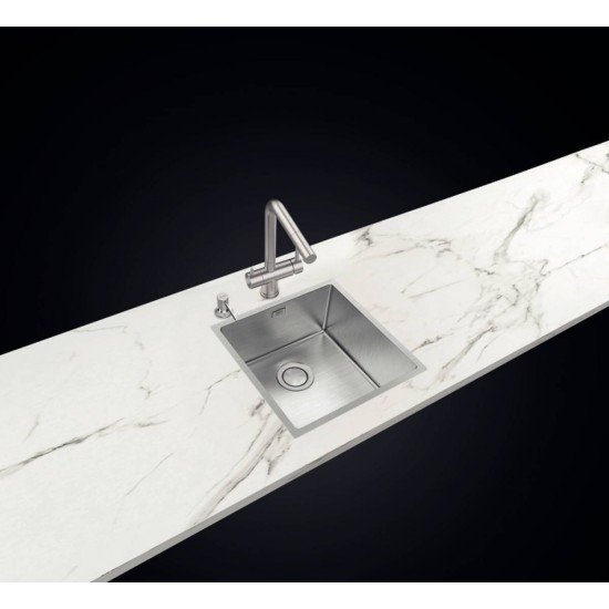 CUBA DESIGN COLLECTION QUADRUM EM AÇO INOX COM ACABAMENTO SCOTCH BRITE 40X40 CM TRAMONTINA