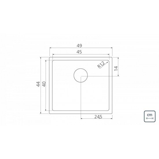 CUBA DESIGN COLLECTION QUADRUM EM AÇO INOX COM ACABAMENTO SCOTCH BRITE 45X40 CM TRAMONTINA