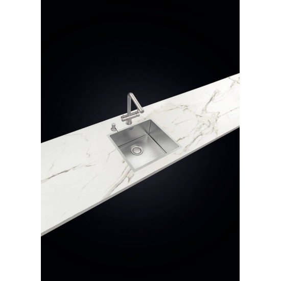 CUBA DESIGN COLLECTION QUADRUM EM AÇO INOX COM ACABAMENTO SCOTCH BRITE 45X40 CM TRAMONTINA