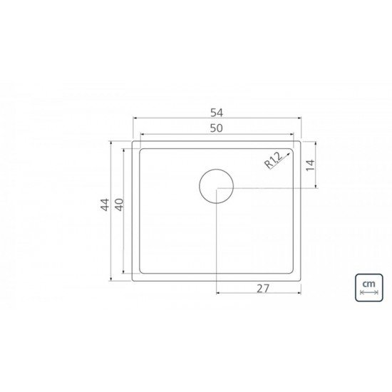 CUBA DESIGN COLLECTION QUADRUM EM AÇO INOX COM ACABAMENTO SCOTCH BRITE 50X40 CM TRAMONTINA