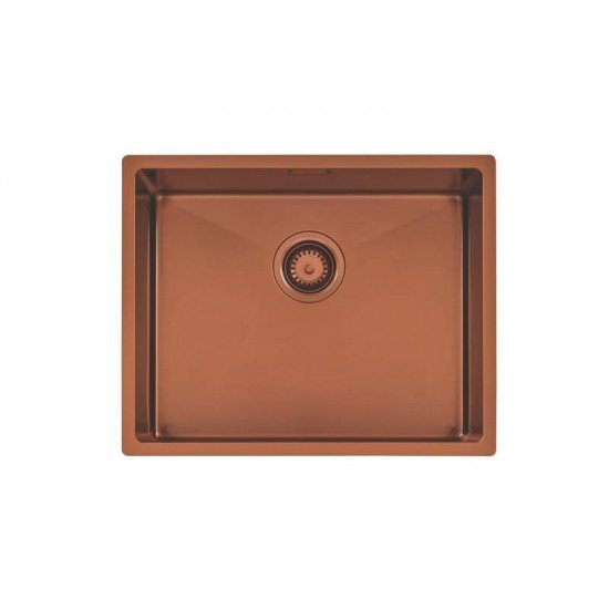 CUBA DESIGN COLLECTION QUADRUM EM AÇO INOX COM REVESTIMENTO PVD ROSE GOLD 50X40 CM TRAMONTINA