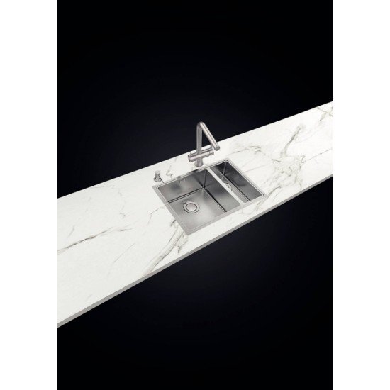 CUBA DESIGN COLLECTION QUADRUM EM AÇO INOX COM ACABAMENTO SCOTCH BRITE 66X46 COM 2 CUBAS TRAMONTINA