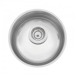 CUBA REDONDA TRAMONTINA EM ACO INOX ACETINADO 30CM  BL COM VALVULA