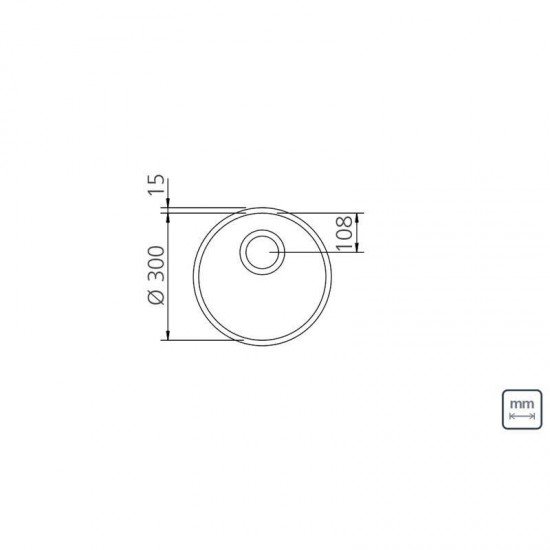 CUBA REDONDA TRAMONTINA EM ACO INOX ALTO BRILHO 30CM  BL COM VALVULA