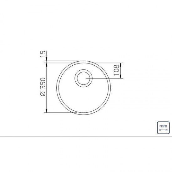CUBA REDONDA TRAMONTINA EM ACO INOX ACETINADO 35CM BL COM VALVULA