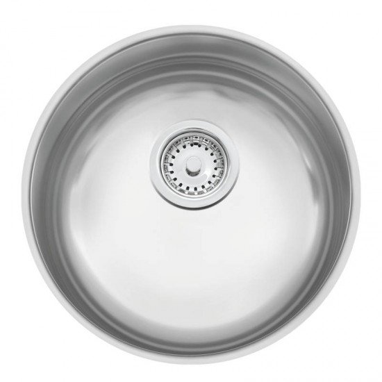 CUBA REDONDA TRAMONTINA EM ACO INOX ACETINADO 35CM BL COM VALVULA