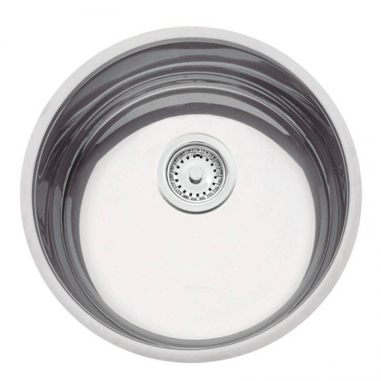 CUBA REDONDA TRAMONTINA EM ACO INOX ALTO BRILHO 35CM BL COM VALVULA