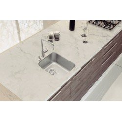 CUBA DE EMBUTIR DORA 34 BL R6 EM AÇO INOX ACETINADO COM VÁLVULA 34X40 CM TRAMONTINA
