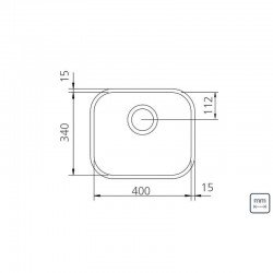 CUBA RETANGULAR ACO INOX 40X34 AB TRAMONTINA