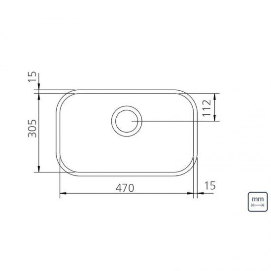 CUBA RETANGULAR TRAMONTINA EM ACO INOX ALTO BRILHO 47X30CM BL COM VALVULA