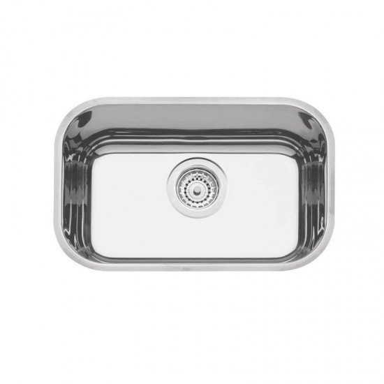 CUBA RETANGULAR TRAMONTINA EM ACO INOX ALTO BRILHO 47X30CM BL COM VALVULA