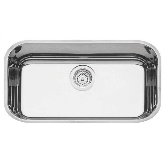 CUBA RETANGULAR TRAMONTINA EM ACO INOX ALTO BRILHO 56X34CM 56 BL COM VALVULA