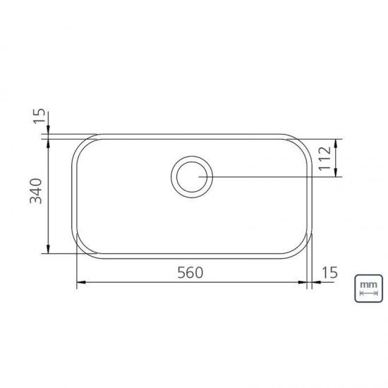 CUBA RETANGULAR TRAMONTINA EM ACO INOX ALTO BRILHO 56X34CM 56 BL COM VALVULA COM ESCAPE