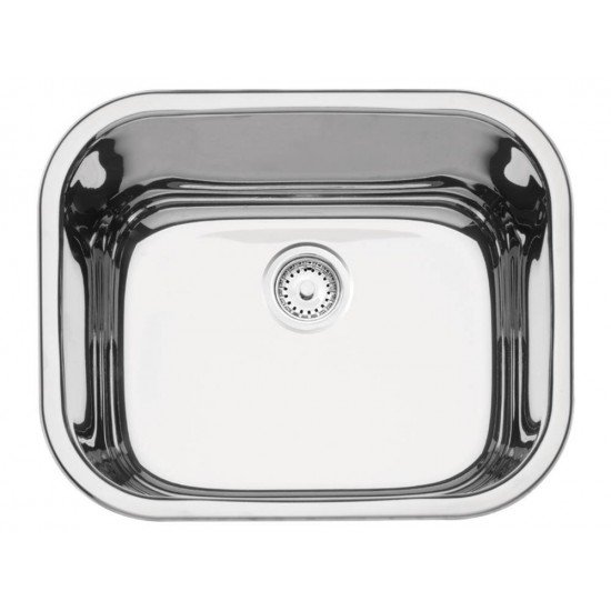 CUBA EM ACO INOX ALTO BRILHO 50X40CM COM VALVULA  MAXI CUBA 50 BS