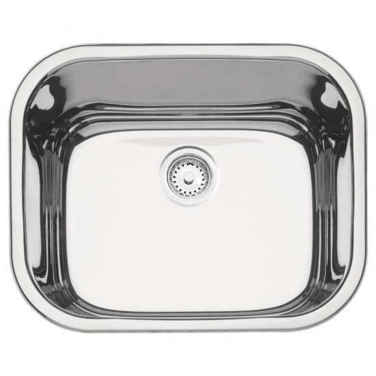 CUBA EM ACO INOX ALTO BRILHO 50X40CM COM VALVULA  MAXI CUBA 50 BS