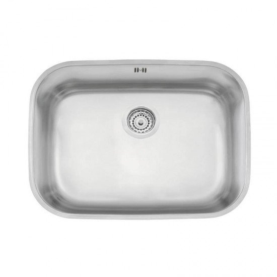 CUBA RETANGULAR EM ACO INOX ACETINADO 48X34CM  COM VALVULA COM ESCAPE 48 BL