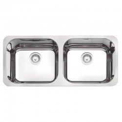 CUBA RETANGULAR EM ACO INOX ALTO BRILHO 84X34CM COM VALVULA 2C 40 BL