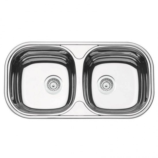 CUBA RETANGULAR EM ACO INOX ALTO BRILHO 78X40CM COM VALVULA 2C 34 BS