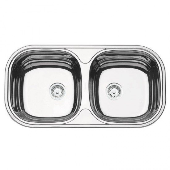 CUBA RETANGULAR EM ACO INOX ALTO BRILHO 78X40CM COM VALVULA 2C 34 BS