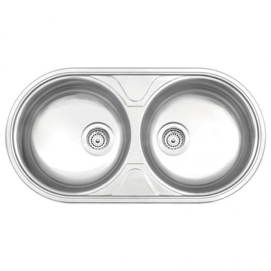 CUBA REDONDA EM ACO ACETINADO 84X44CM COM VALVULA 2C 36 BS