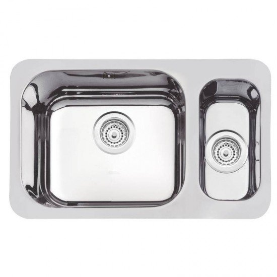 CUBA RETANGULAR 1.5C EM ACOINOX ALTO BRILHO  58X34CM COM VALVULA COM ESCAPE 40 BL