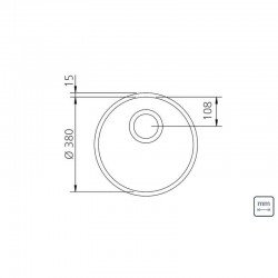 CUBA REDONDA EM ACO INOX POLIDO 38CM COM VALVULA 38 BL