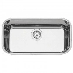 CUBA RETANGULAR EM ACO INOX POLIDO 56X34CM COM VALVULA 56 BL