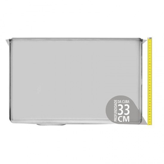 CUBA PROFISSIONAL EM ACO INOX 50X50CM DRITTA PRO COM VALVULA