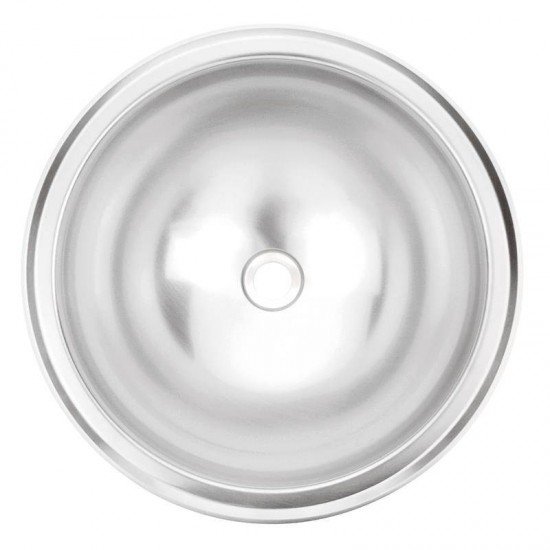 LAVABO REDONDO DE SOBREPOR EM ACO INOX ACETINADO 38CM